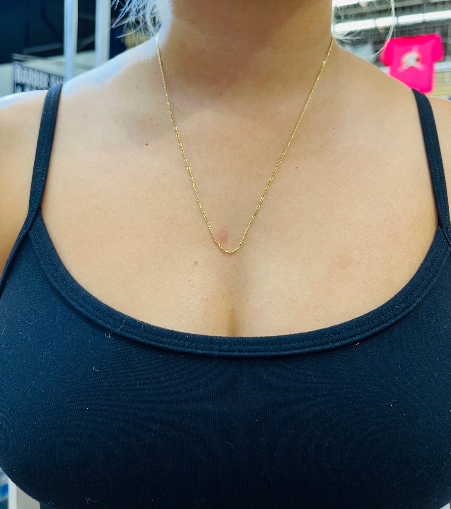 14K Gold Solid Figaro Chain | Width: 1.3mm