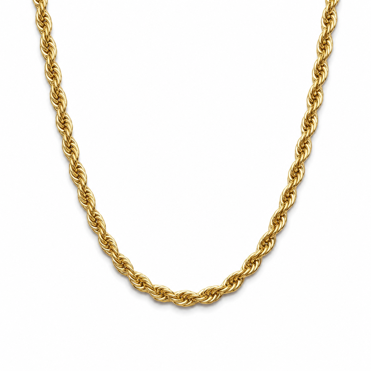 14K GOLD SOLID 4MM DC ROPE CHAIN
