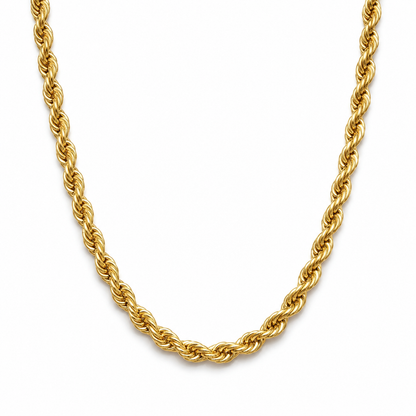 14K GOLD SOLID 5MM DC ROPE CHAIN