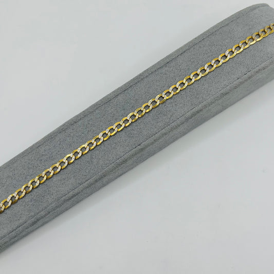 10K Gold Diamond Cut Cuban Bracelet 4.5MM