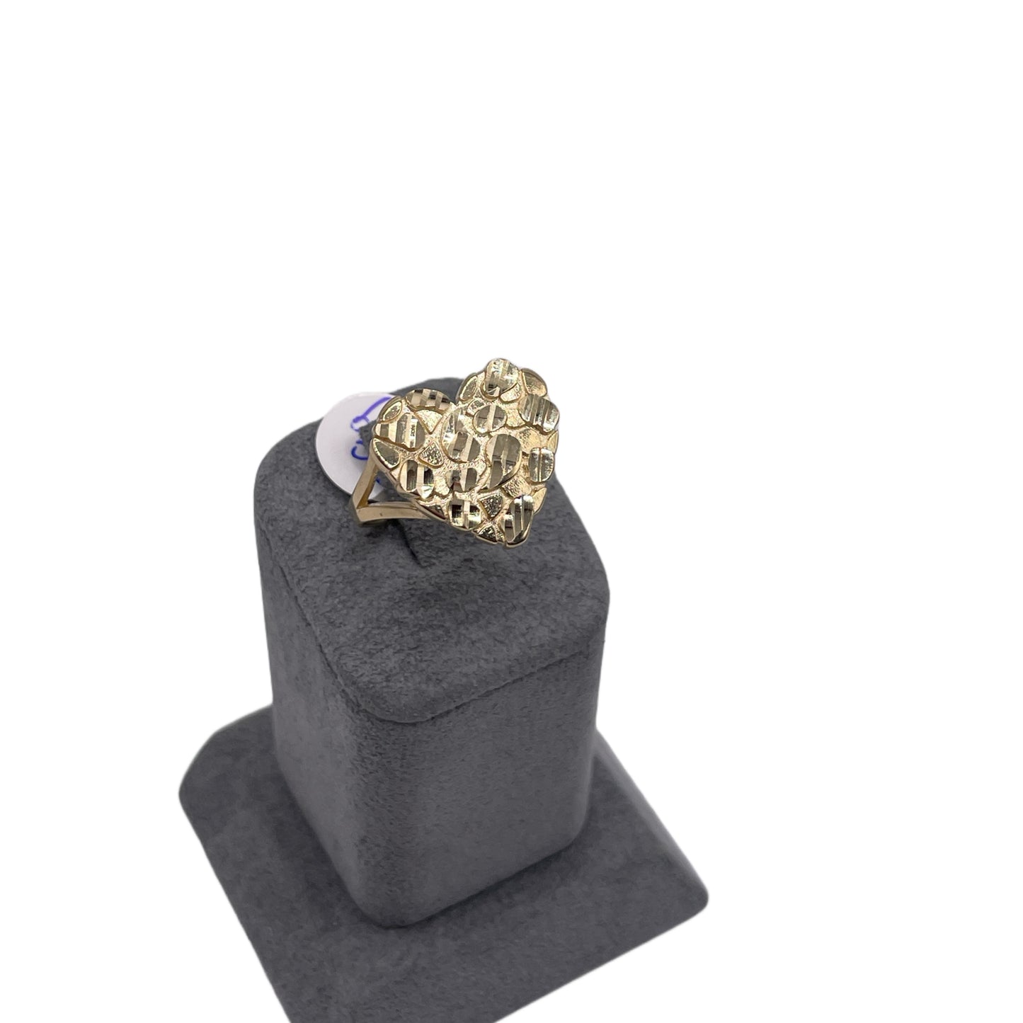 14K GOLD HEART NUGGET RING (M)