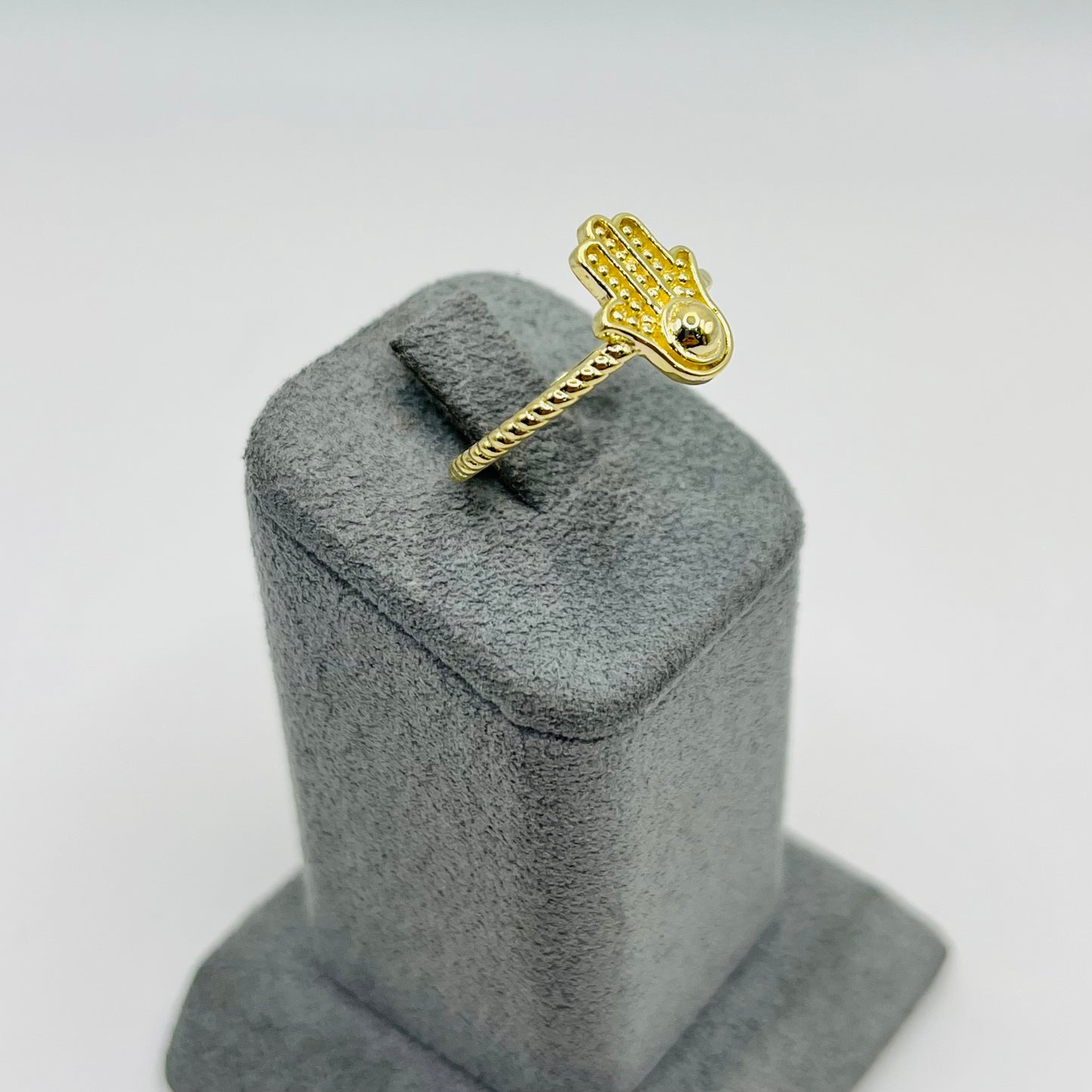 10k Gold Hamsa Arc Ring