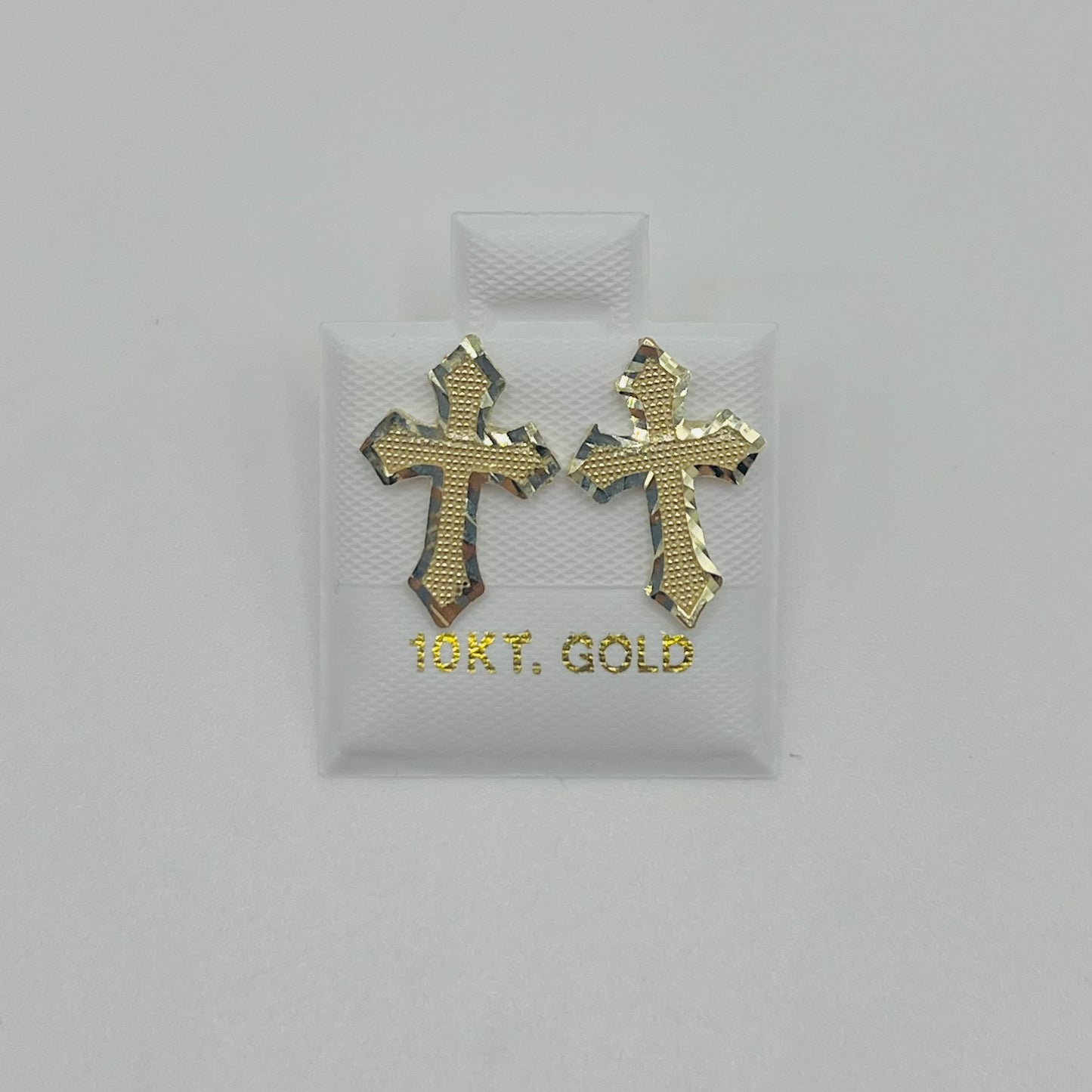 10k Gold Royal Cross Earrings