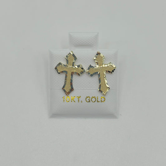 10k Gold Royal Cross Earrings