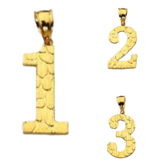 10K Gold Nugget Number Charms