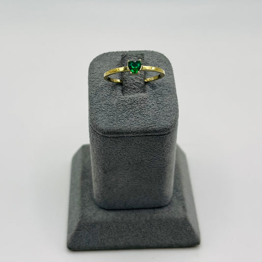 10k Gold Mini Birthstone Ring - Emerald