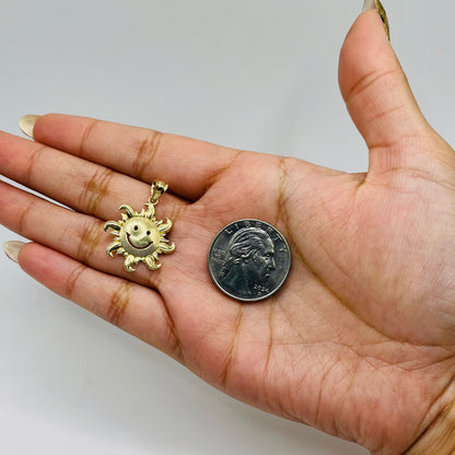 10k Gold Smiling Sun Charm