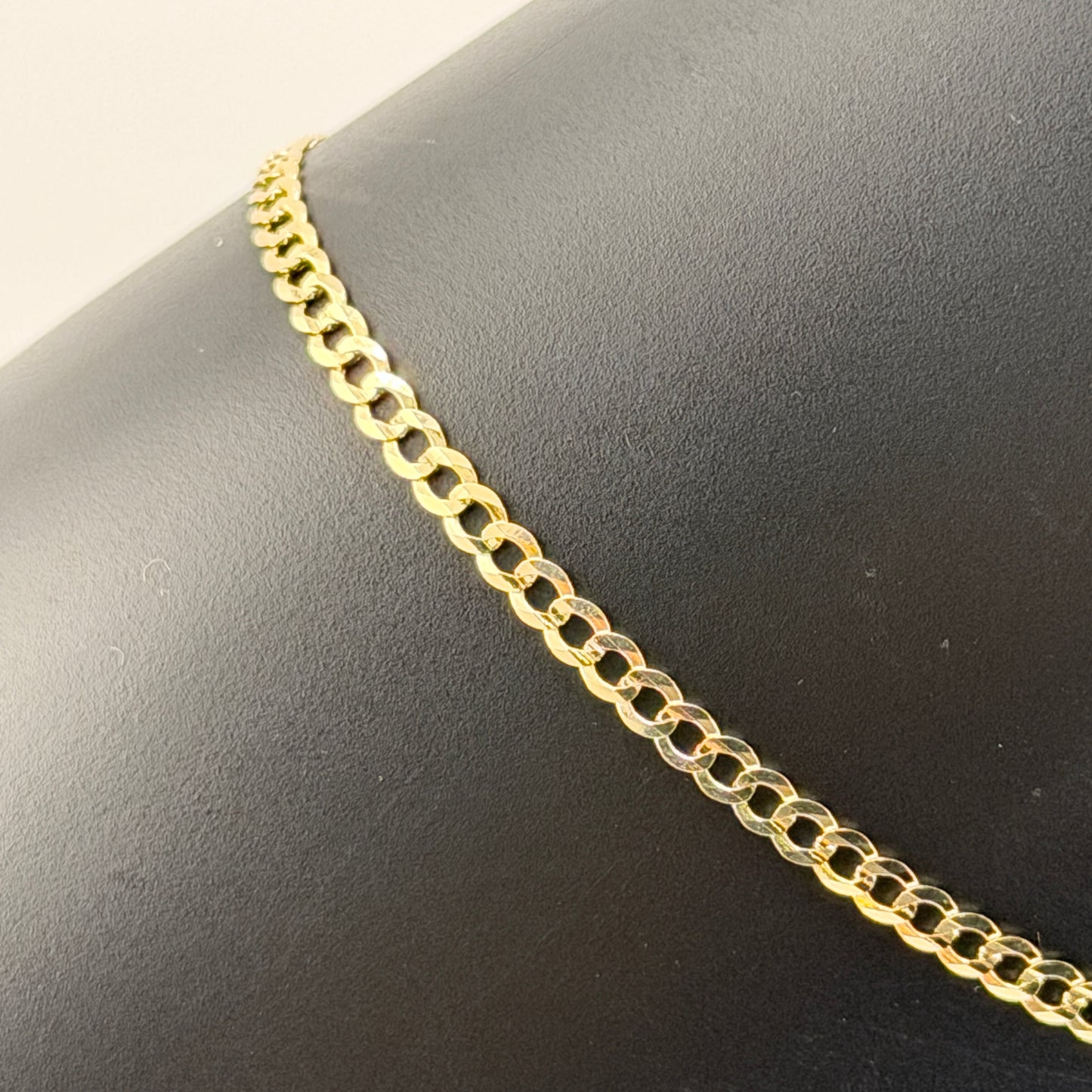 14K Gold Solid Cuban Curb Anklet