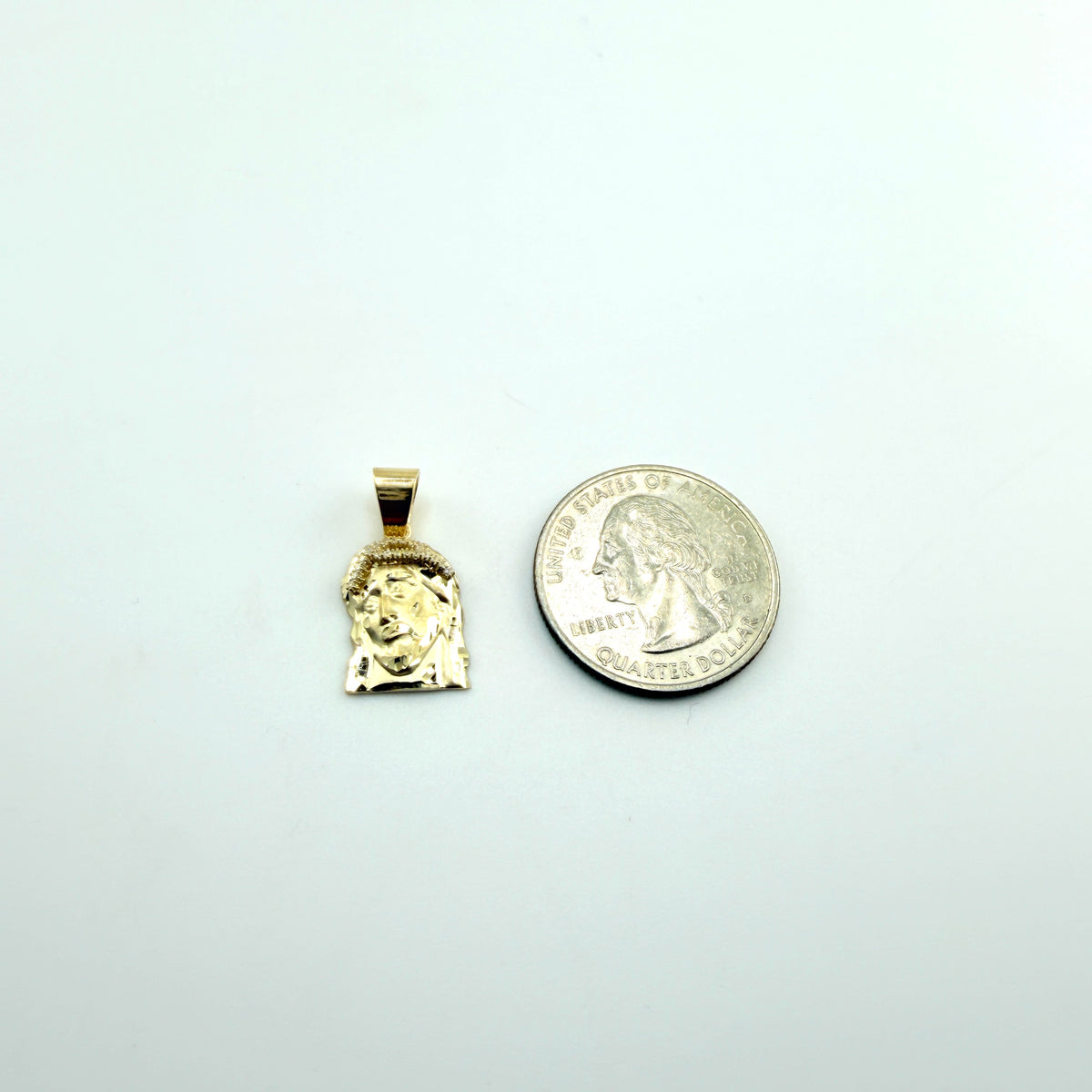 10K Gold Jesus Charm with CZ Crown
