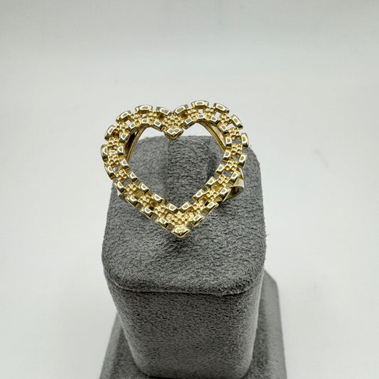 10K Gold RX Heart Ring | Face Size: 20mm