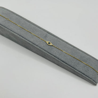 14k Gold Diamond Evil Eye  Bracelet