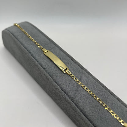 10K Gold 2.5mm Solid Cuban ID Bracelet