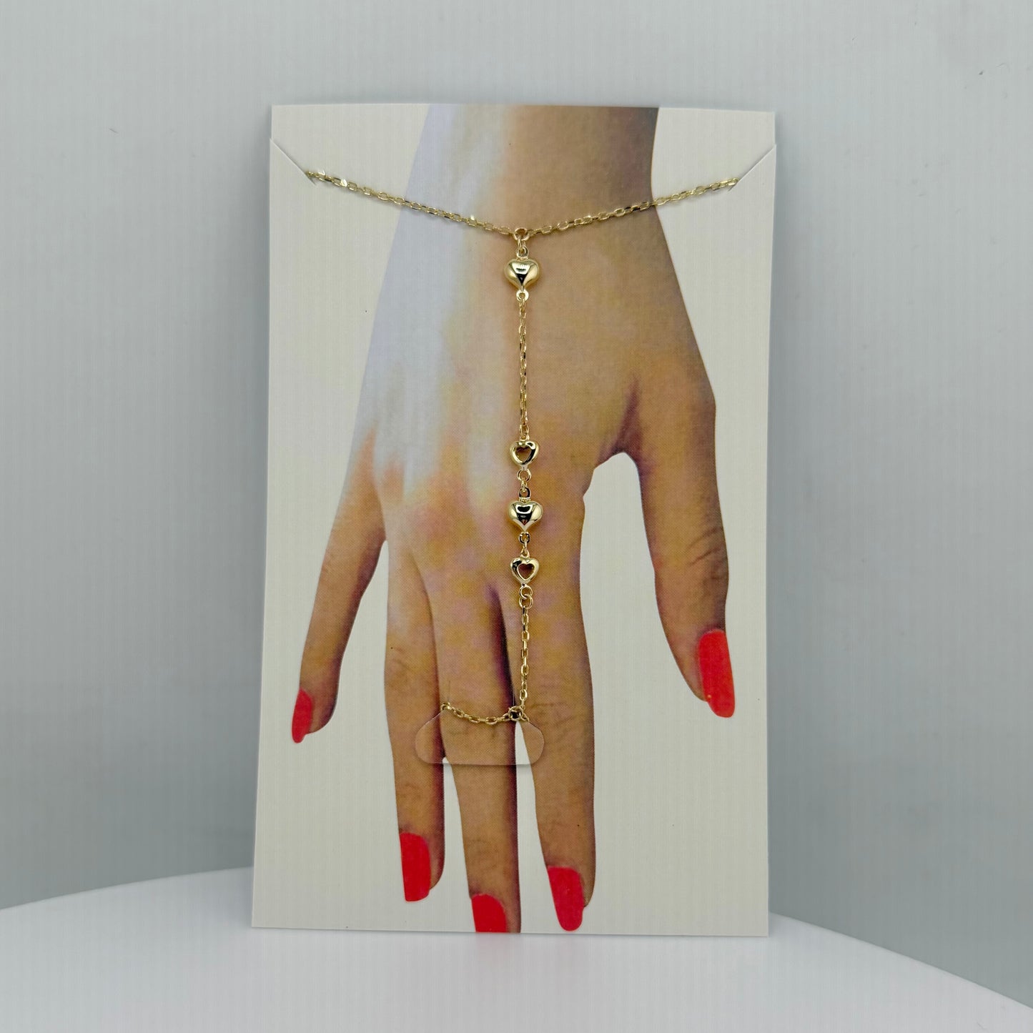 10k Gold Heart Hand Chain