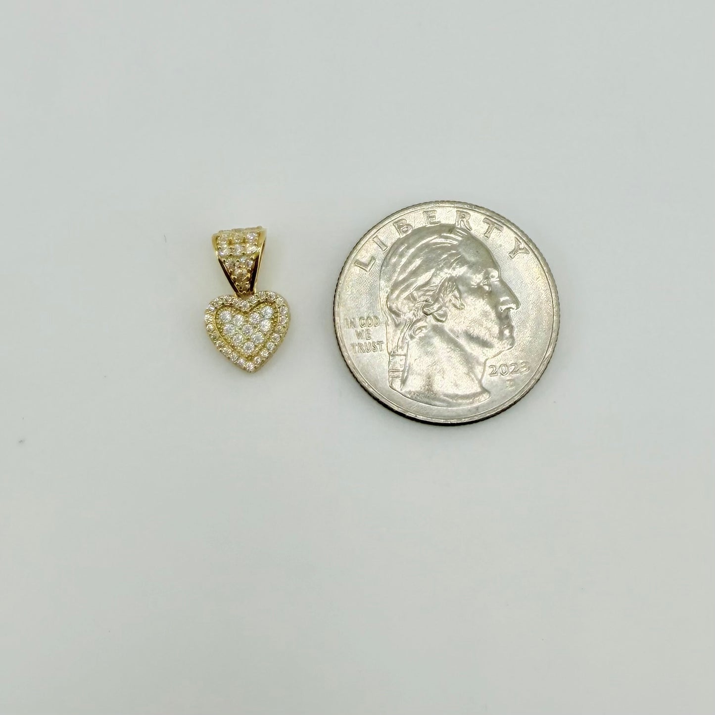 10k Gold Bold Spark Heart Pendant (S)