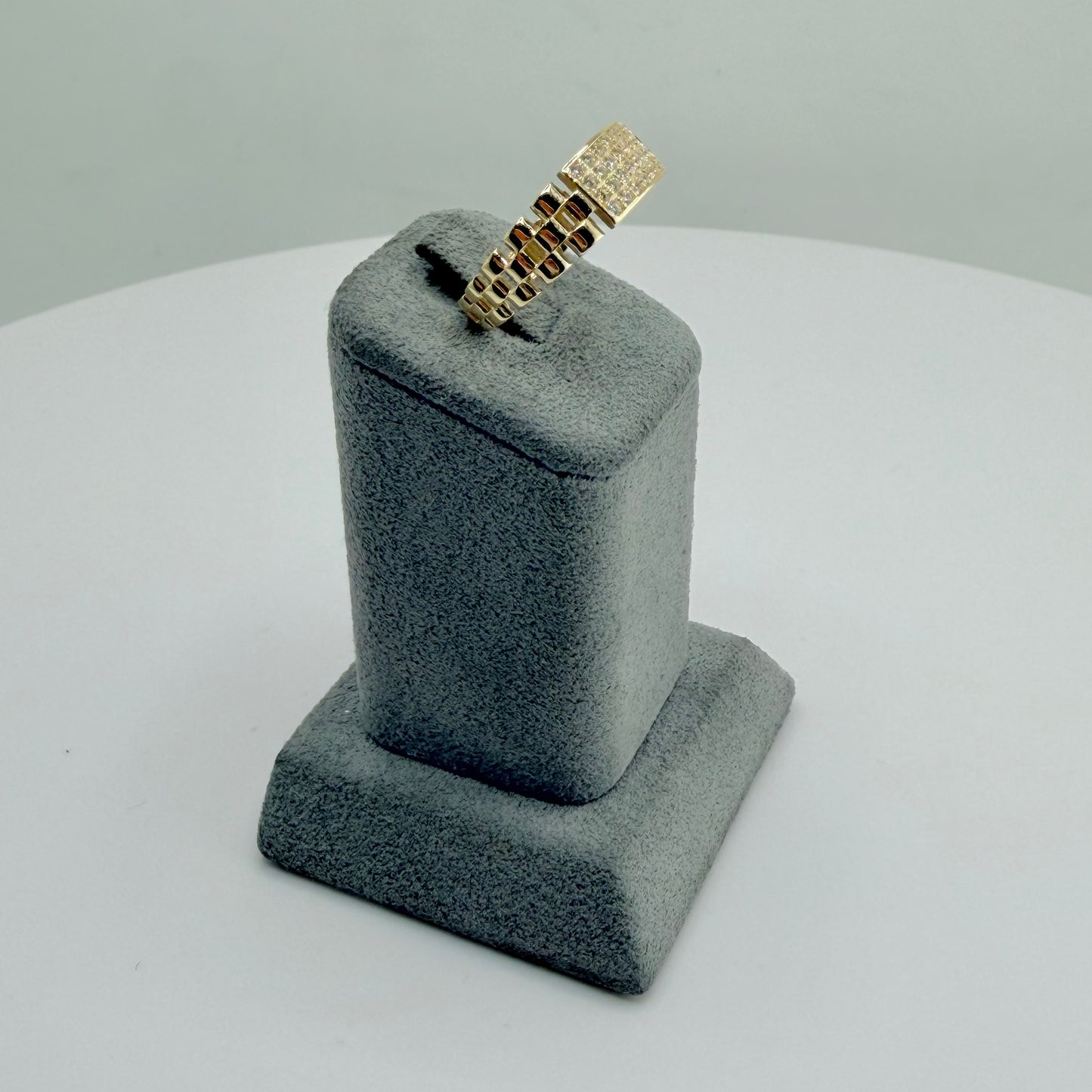 10k Gold CZ Square Rx Ring