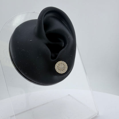10K Gold CZ Round Classic Earrings