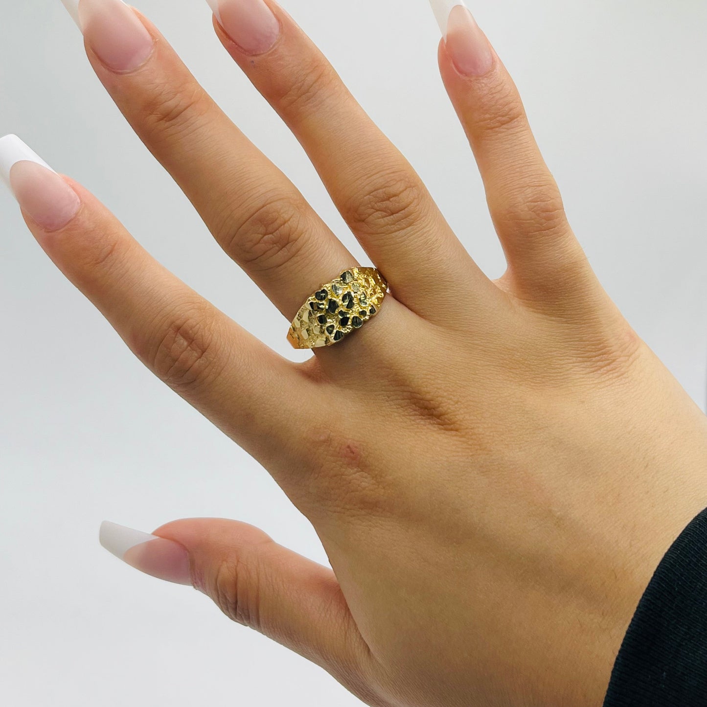 10K Gold Nugget Ring - Natural Cut