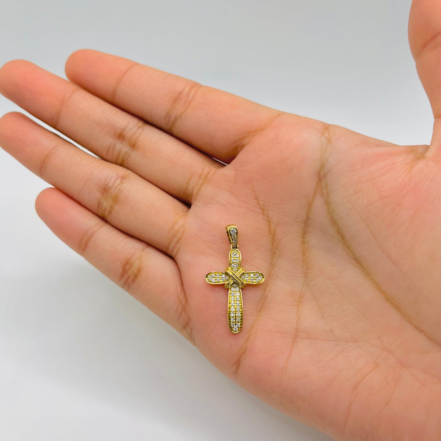Fancy Diamond Knot Cross Charm
