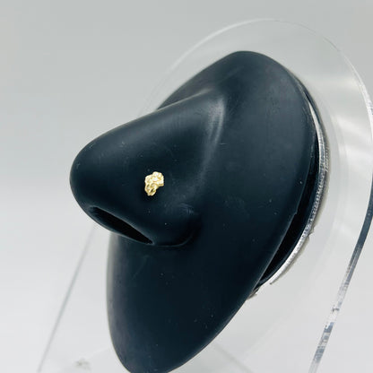 14K Gold Nugget Nose Ring