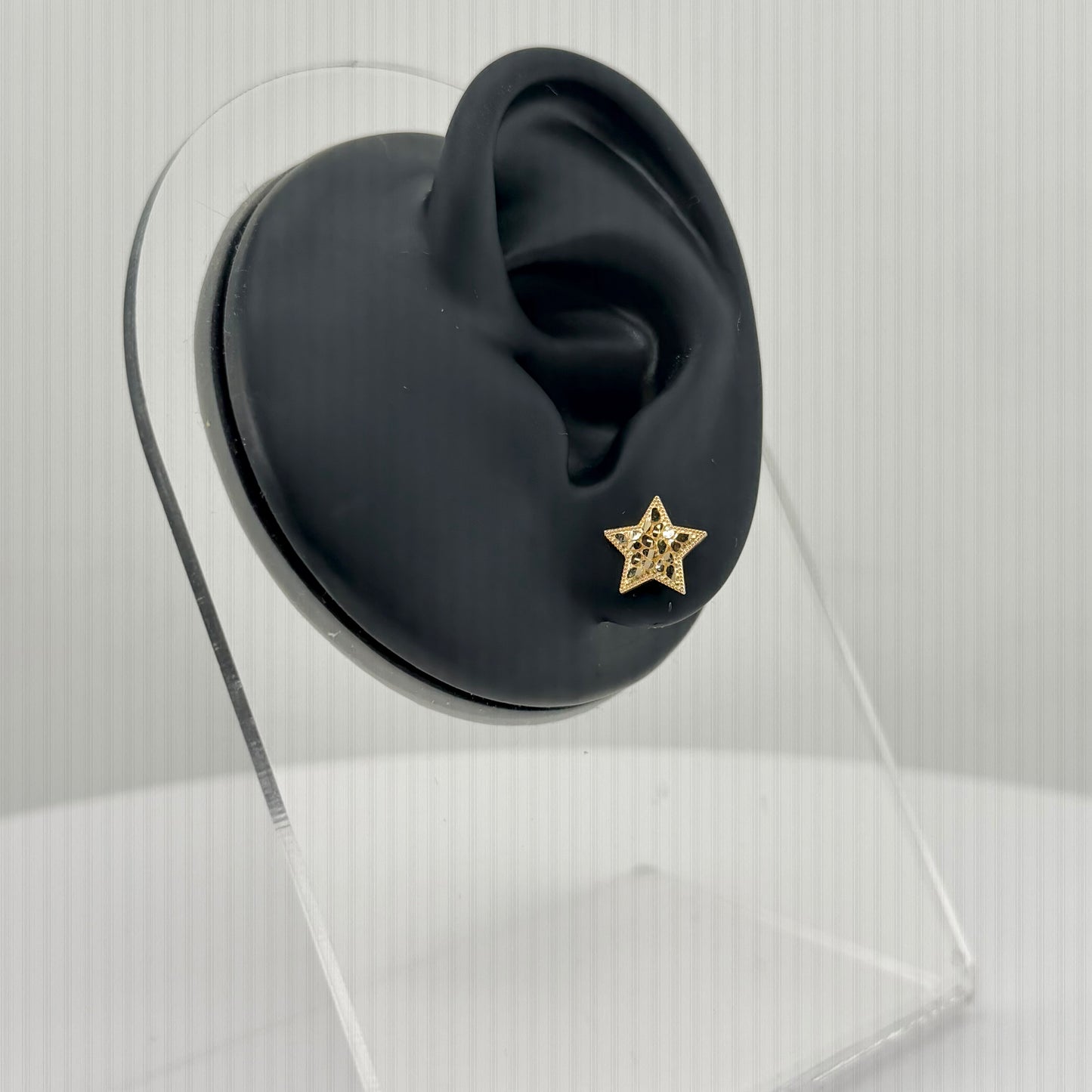 10k Gold Classic Nugget Star Earrings