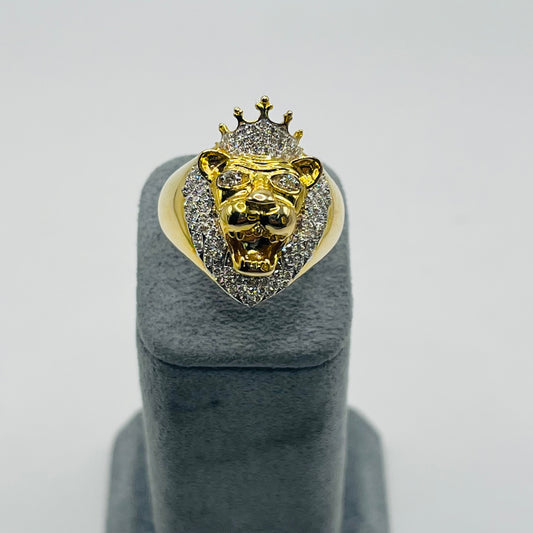 14k Gold Natural Diamond Crown of The Wild Ring