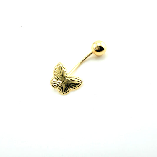 14K Gold Fancy Butterfly Belly Ring