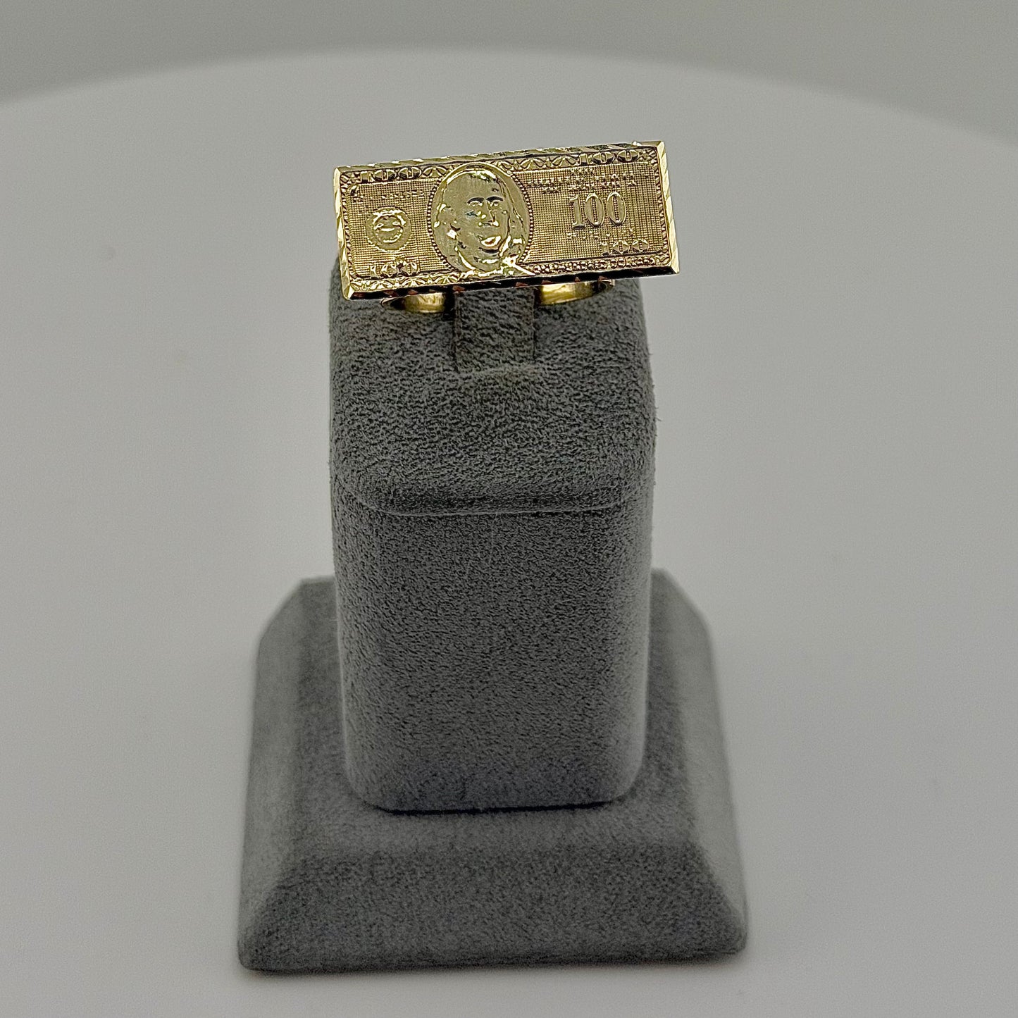10K Gold $100 Bill Ring (7mm band)