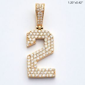 10KY 1.00CTW DIAMOND #2 PENDANT