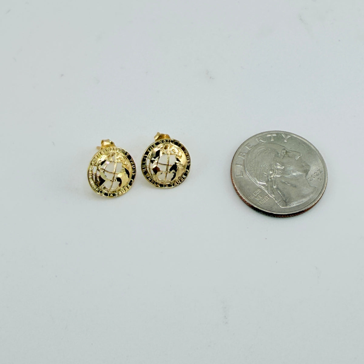 10K Gold The World is Yours Mini Earrings