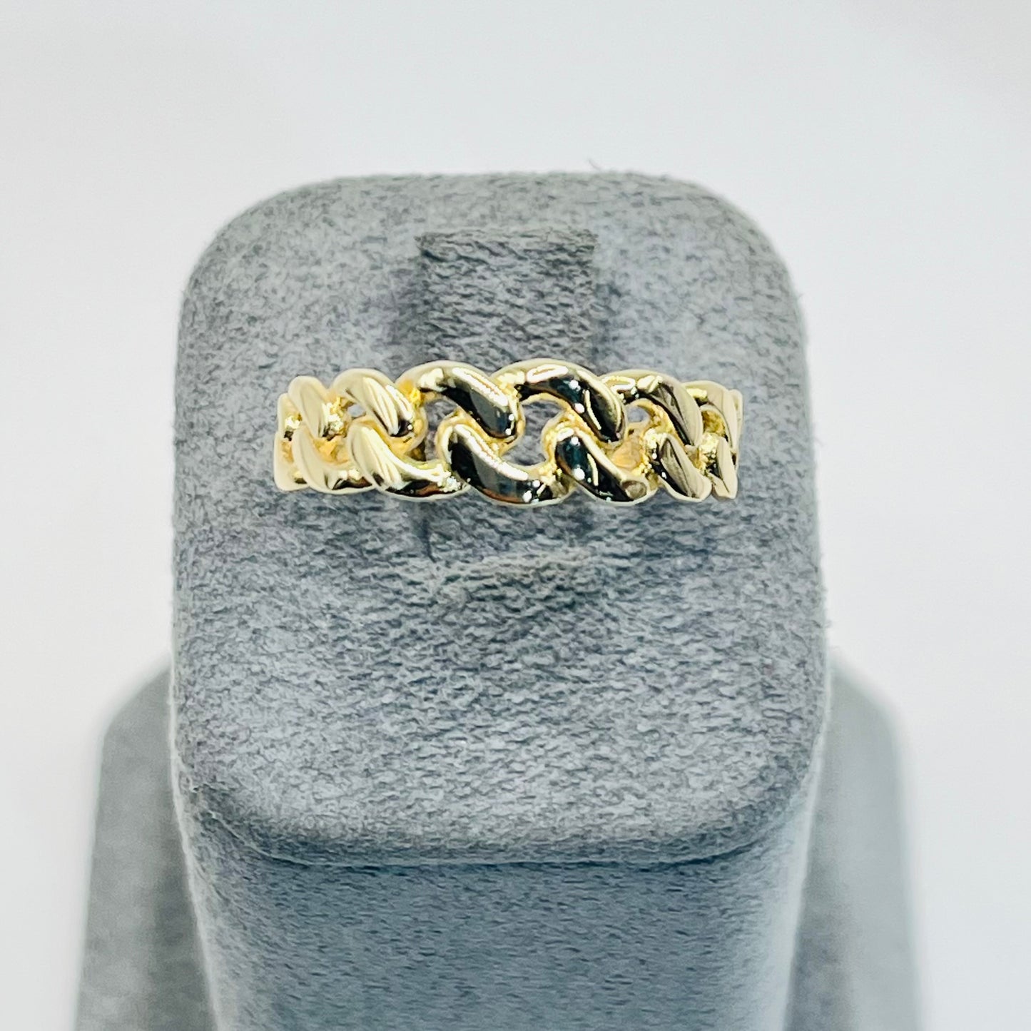 10K Gold Cuban Band Ring (Unisex)