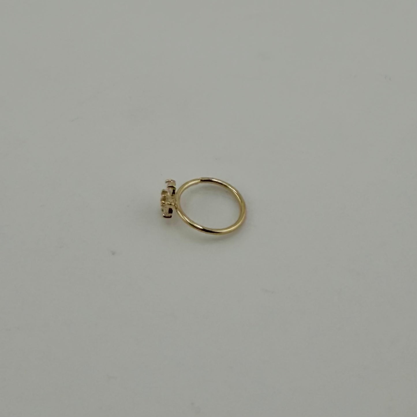 14k Gold Flower Hoop Nose Ring