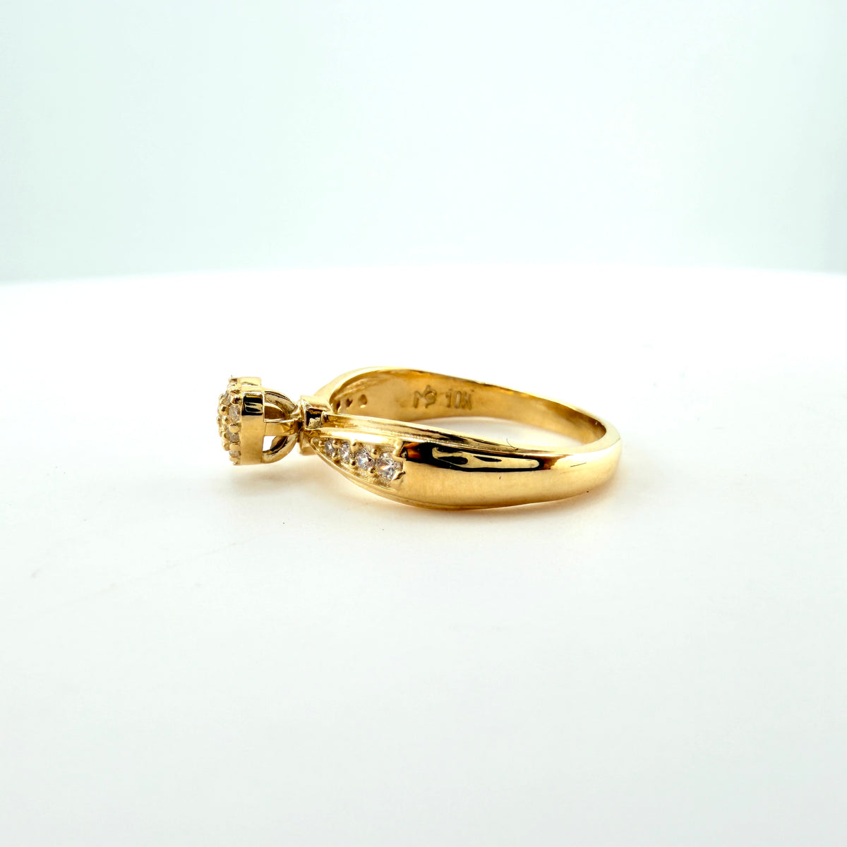 10K Gold Lady Heart CZ Ring