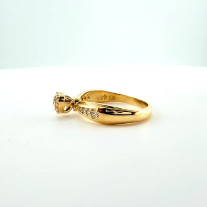 10K Gold Lady Heart CZ Ring