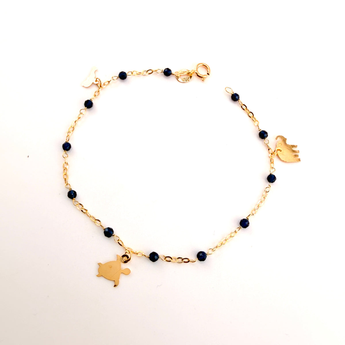 10K Gold Dainty Charm and Gem Bracelets