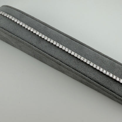 14k Gold 3.85 Carat Diamond Tennis Bracelet 7”