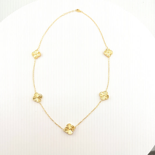 10K Gold Clover Necklace