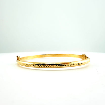 10K Gold Bangle Oval Hinged