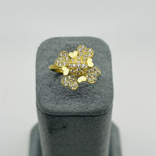 10K Gold 4 Spinning Heart Ring