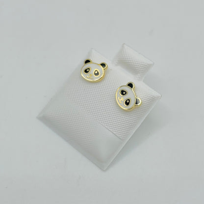 10k Gold Panda Earrings (Screwback)