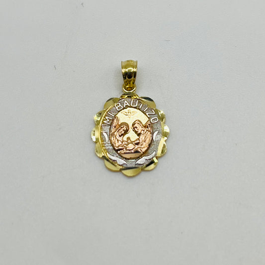 14k Gold Tri- Color My Baptism Charm