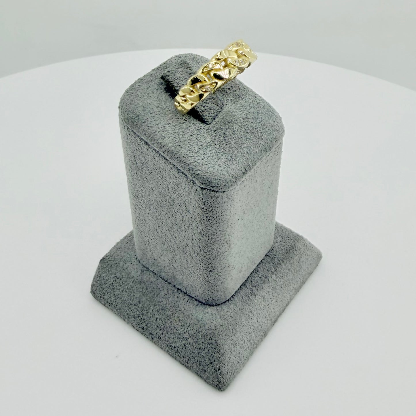 10k Gold Cz Cuban Band Ring