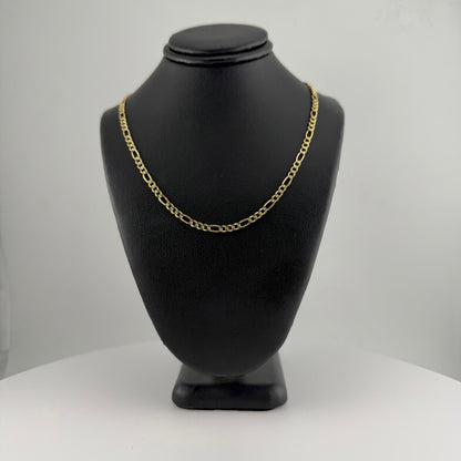 10k Gold 3.3mm Hollow Figaro Chain