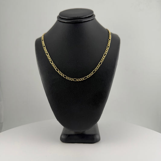 10k Gold 3.3mm Hollow Figaro Chain