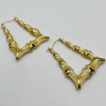 10K Gold Door Knocker Hoops | Diameter: 1.75"