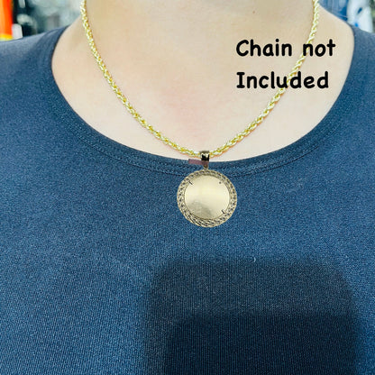 14K Gold Miami Cuban Picture Pendant