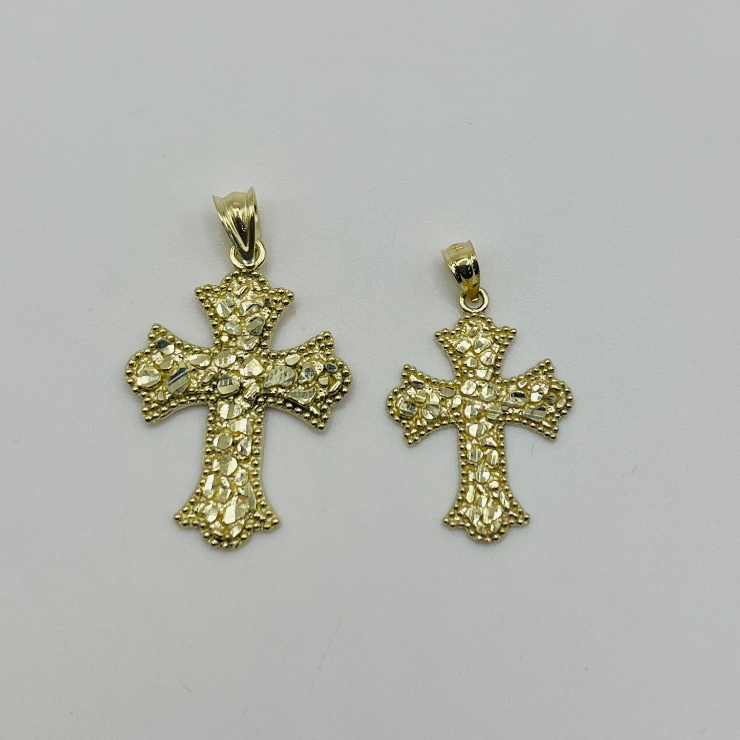 10k Gold Earthborn Nugget Cross Pendant (S)