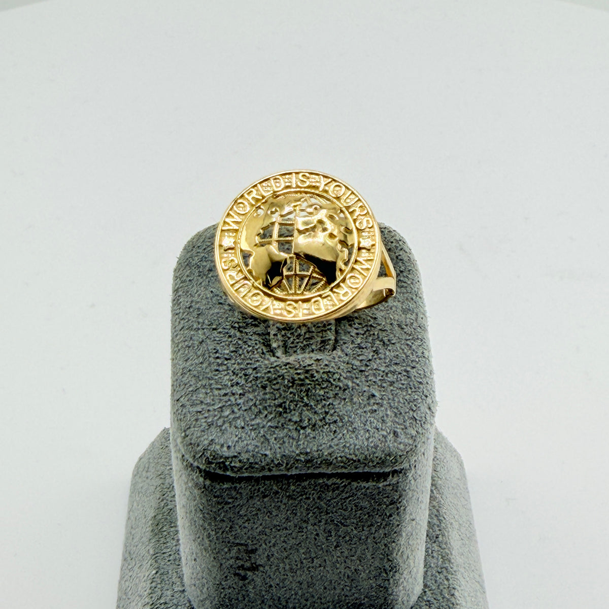 10K Gold World is Yours Ring (Small with Split Band)