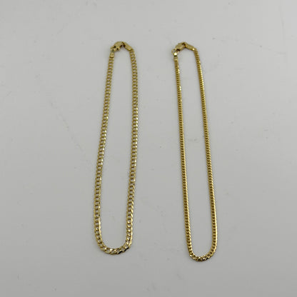 14K Gold Solid Cuban Curb Anklet