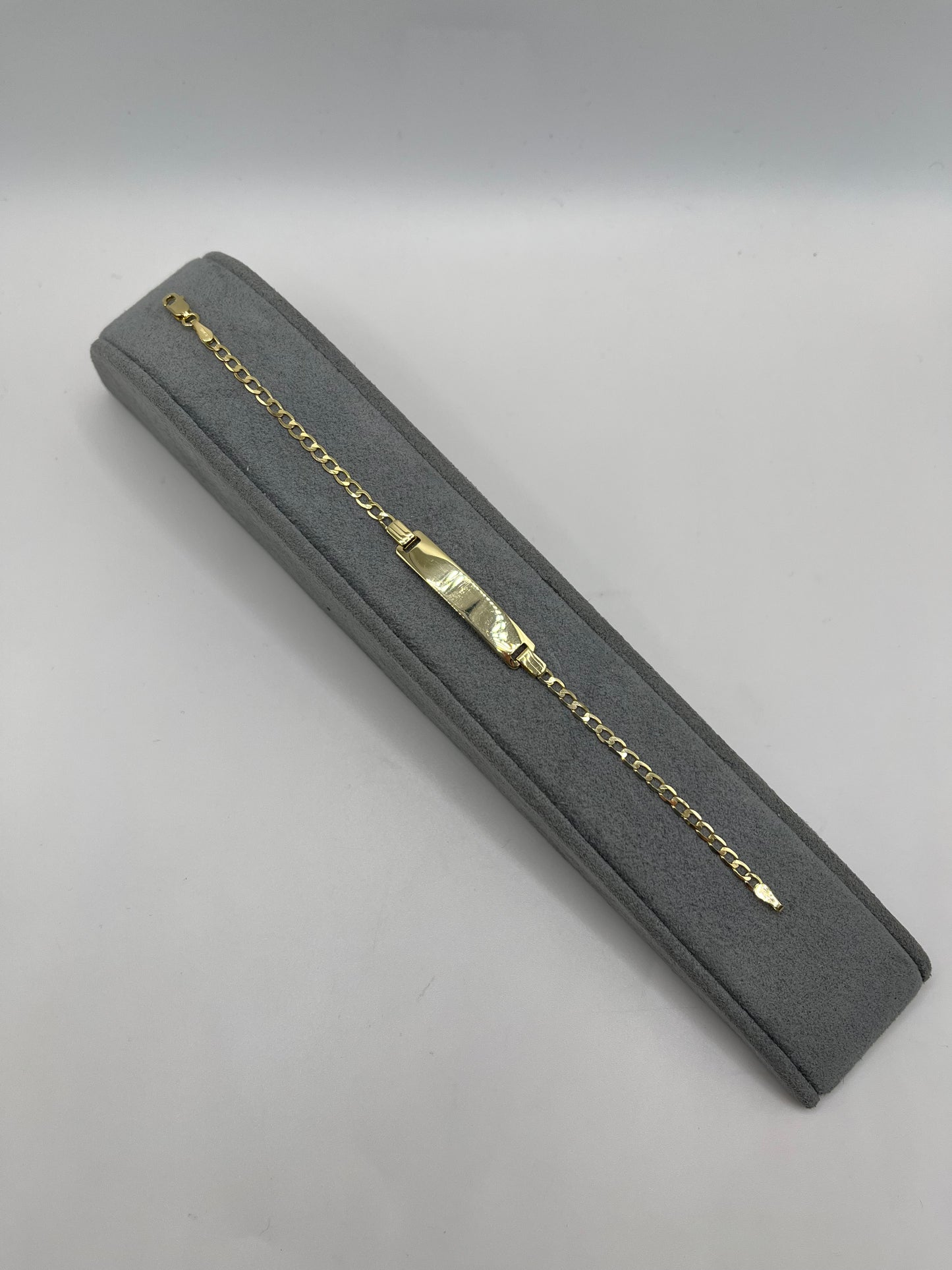 10K Gold 2.5mm Solid Cuban ID Bracelet