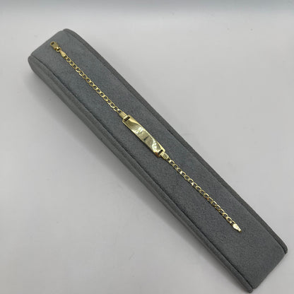 10K Gold 2.5mm Solid Cuban ID Bracelet